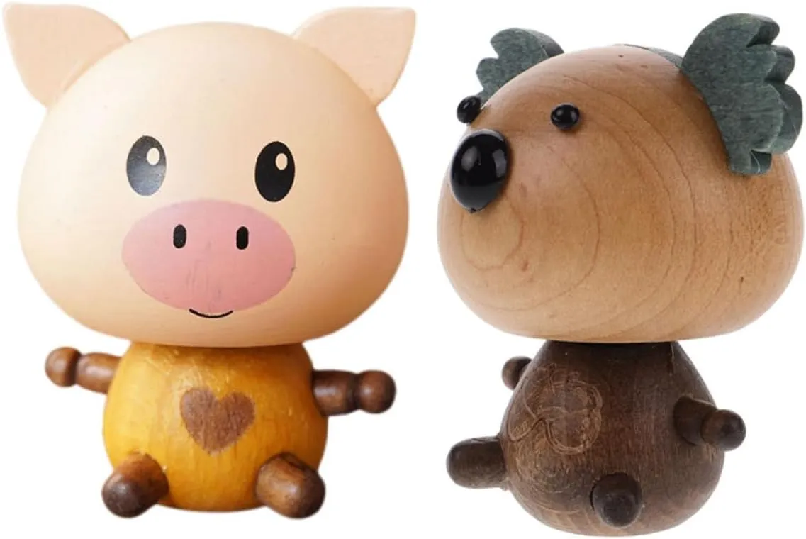 Cute Animal Car Dashboard Bobblehead Spring Ornament Fun airborne christian Figurines for Car Interior Decoration Refreshing Freshener Sturdy Vehicles BESTOYARD 2pcs 