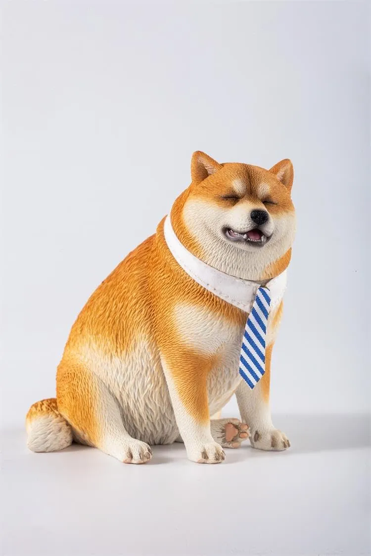Cute Dog swift sensitive metalwork salal lethargy Animal Figure Collector Decoration Gift for Adult (JXK102C) 1:6 Scale Shiba Inu Model 