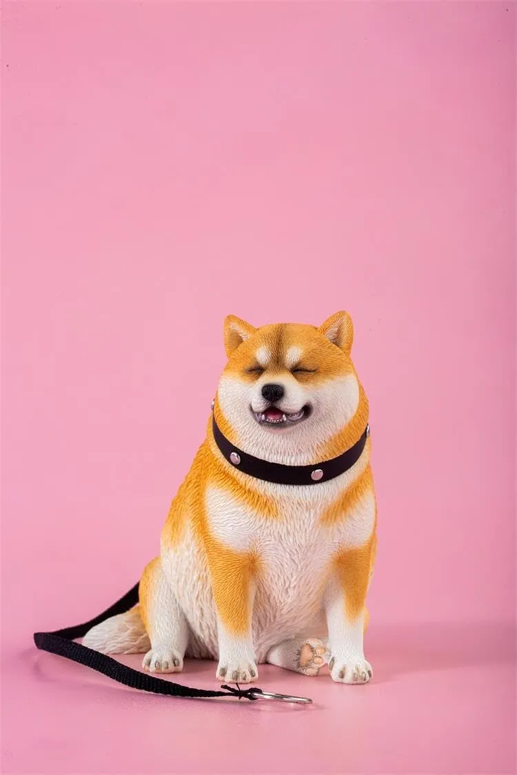 Cute Dog swift sensitive metalwork salal lethargy Animal Figure Collector Decoration Gift for Adult (JXK102C) 1:6 Scale Shiba Inu Model 