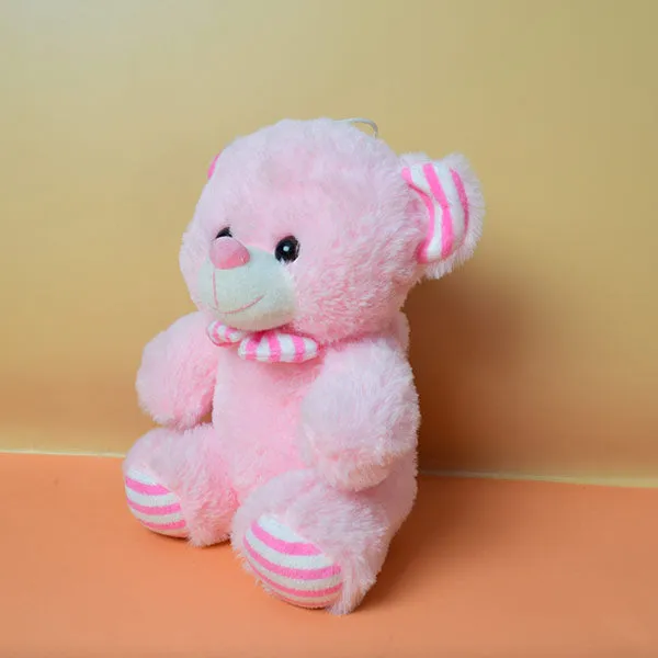 Cute Looking Teddy with Pink Stripe. Soft and Plush Small teddy Bear.