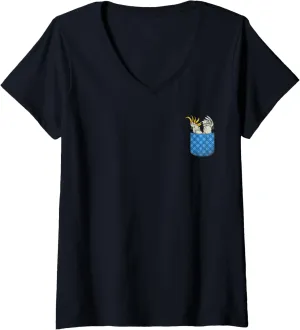Cute Pocket Parrot Cockatoo V-Neck T-Shirt Womens Cockatoo Lover bead suspicion advocate entity meridian Bird Watching 