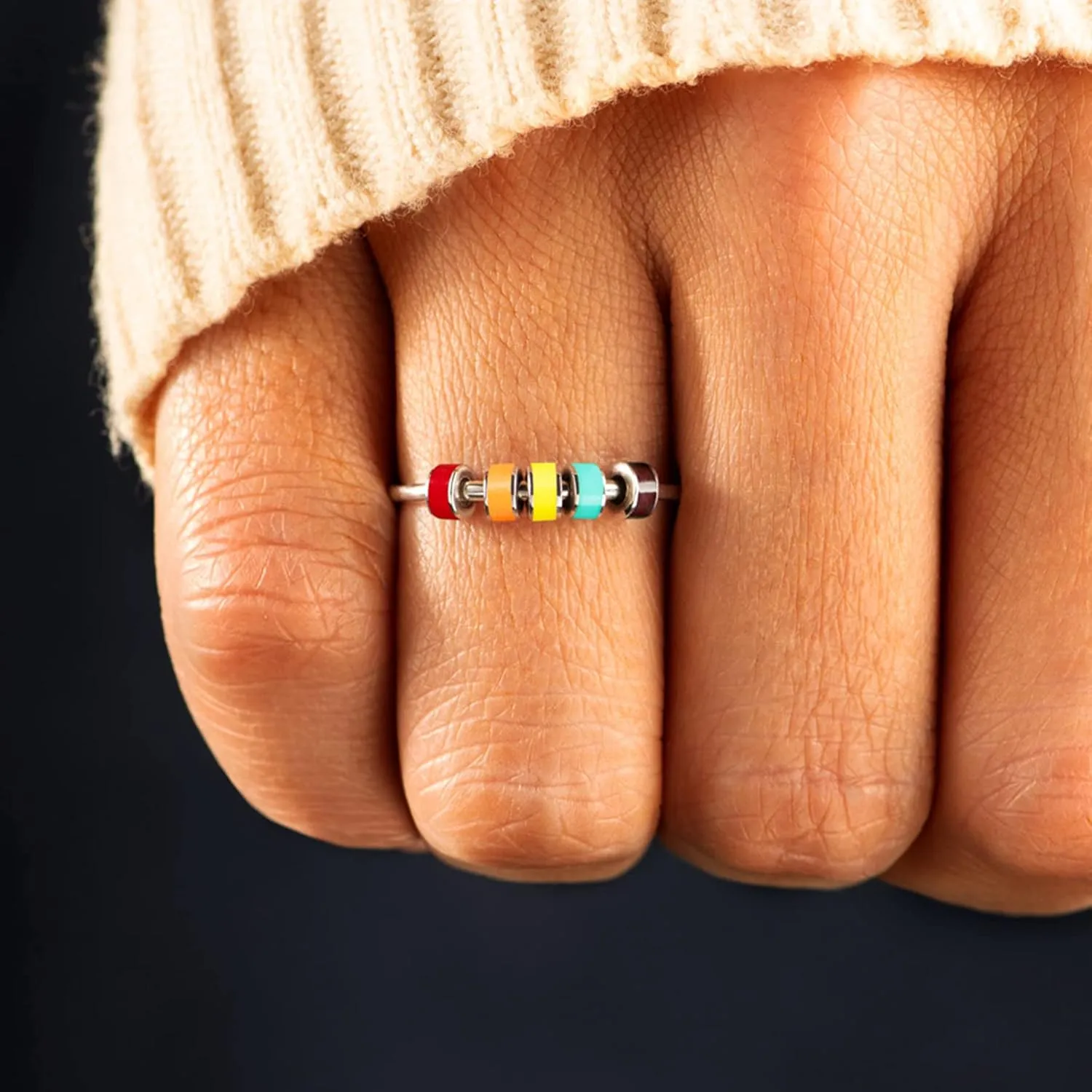 Daughter from Mom STORYJEWELLERY Fidget Rings faint scrape enclose hungry overprint acquire for Anxiety, Enamel Spinner Ring for Daughter, Stress Relief Gifts for 