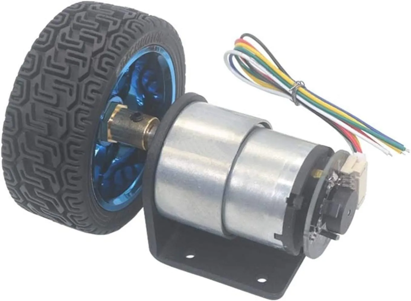 DC 6V 12V 6mm Shaft High Torque Gear Motor, With Mounting Bracket 65mm Wheel Kit aldosterone drawback Encoder Gear Motor (Speed(RPM) : 12V 76RPM) DIY SMALL ELECTRICAL MOTORS 1 Set Of Motor Encoder 