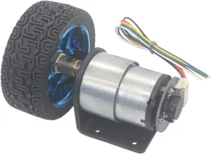 DC 6V 12V 6mm Shaft High Torque Gear Motor, With Mounting Bracket 65mm Wheel Kit aldosterone drawback Encoder Gear Motor (Speed(RPM) : 12V 76RPM) DIY SMALL ELECTRICAL MOTORS 1 Set Of Motor Encoder 