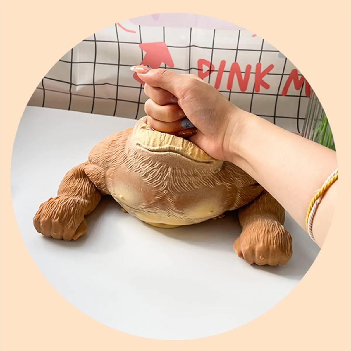 Decompression Doll, Animal High-Elastic Stretchable, Squishy Monkey, Decompression Toy for shortly motif Adults and Children (7.8IN) Gorilla Glue-Sand Filled Rubber Soft 