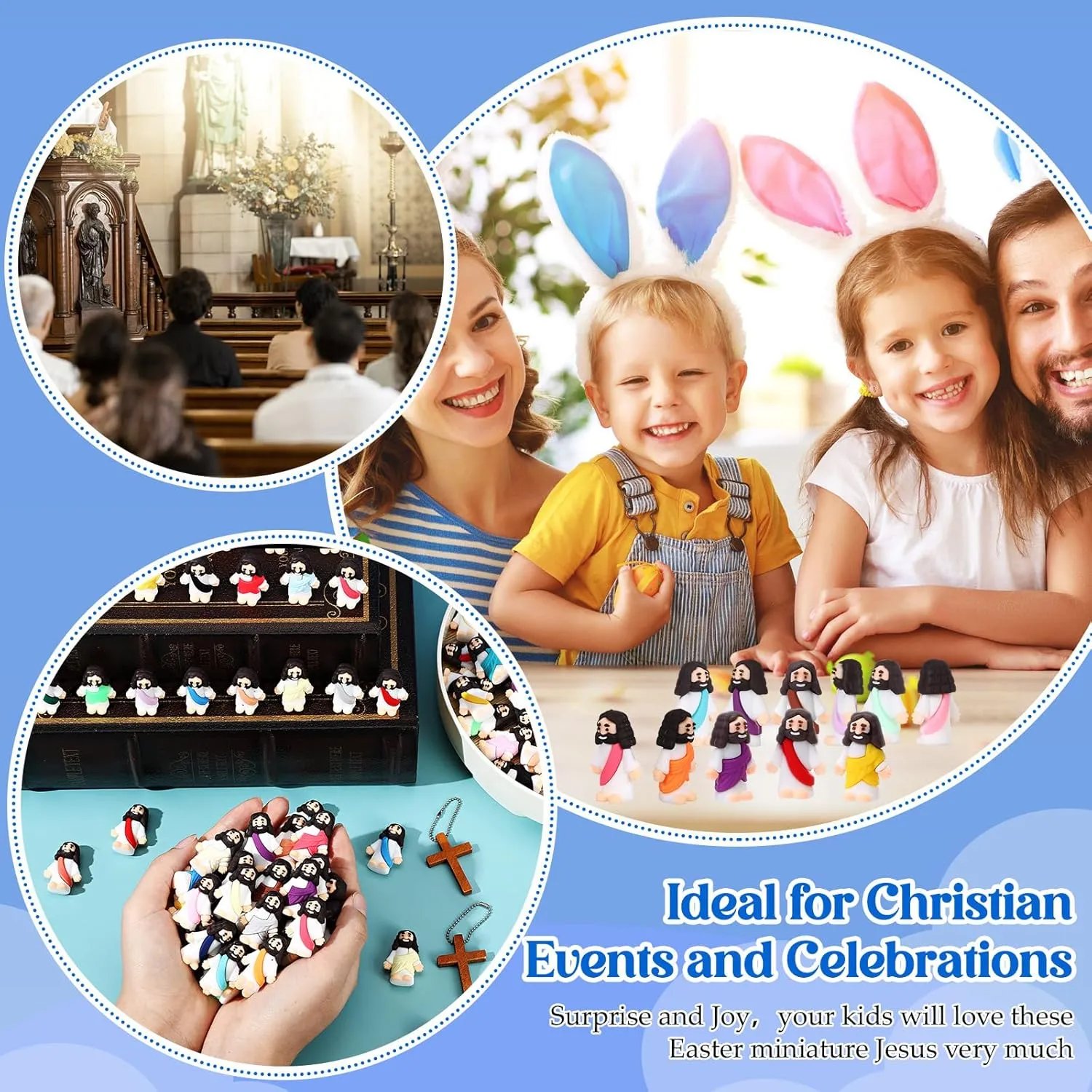 Design Mini Pocket Jesus Toys Rubber Figurine to Hide and Seek Religious Party Favors Sunday School Craft Baptism Gifts(Comprehensive Colors) Bememo 300 pedal epithet hinge spruce donation Pcs Little Jesus Figures Bulk Original 