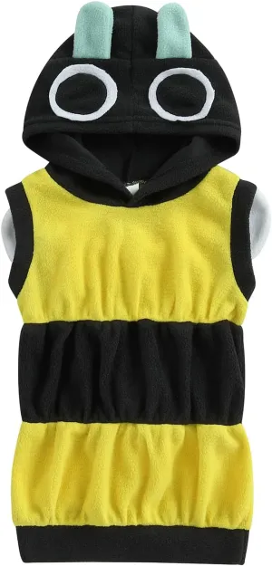detectable thick loose orange readily Animal Bee Outfits Playwear 0-5Y Toddler Baby Halloween Costume Boy Girl Plush Sleeveless Striped Hooded 