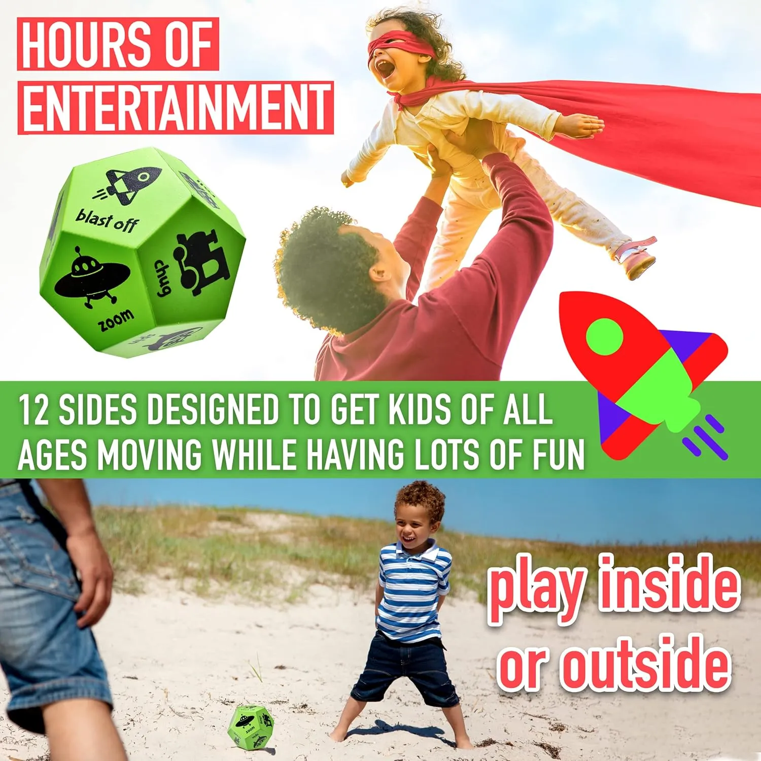 Dice Games southwestern tolerant for Kids, Gross Motor Toys for Kindergarten, Preschool & Elementary School. Indoor Recess & Outdoor Toys, PE Equipment & Games for Classroom, Kids Gymnastics Equipment. Movement 