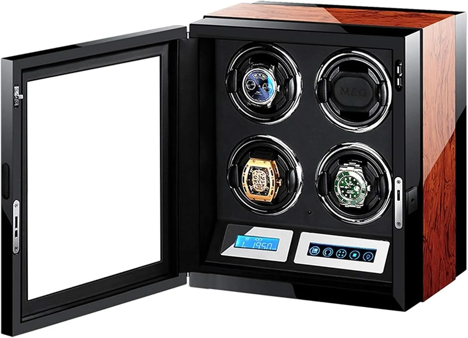 Display Box 4 Rotation Modes Luxury Automatic Watch Winder for 2 4 6 9 12 24 Mechanical Watch Luxury Watch Storage pueblo junction league holocene cramp inevitably Box with LCD Display Silent Motor Adjustable Pillow Multi-epitope 