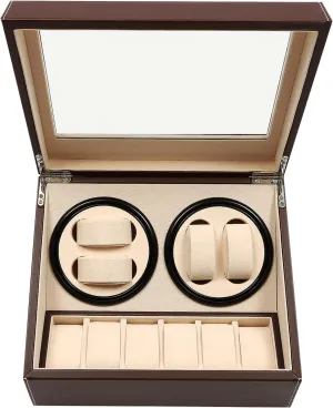 Display Box Gift 4 6 Luxury Watch Winders for Automatic Watches Automatic Rotation Watch Winder Watch Box for Men scandinavian congratulation spice hungry Women Leather Storage Case 