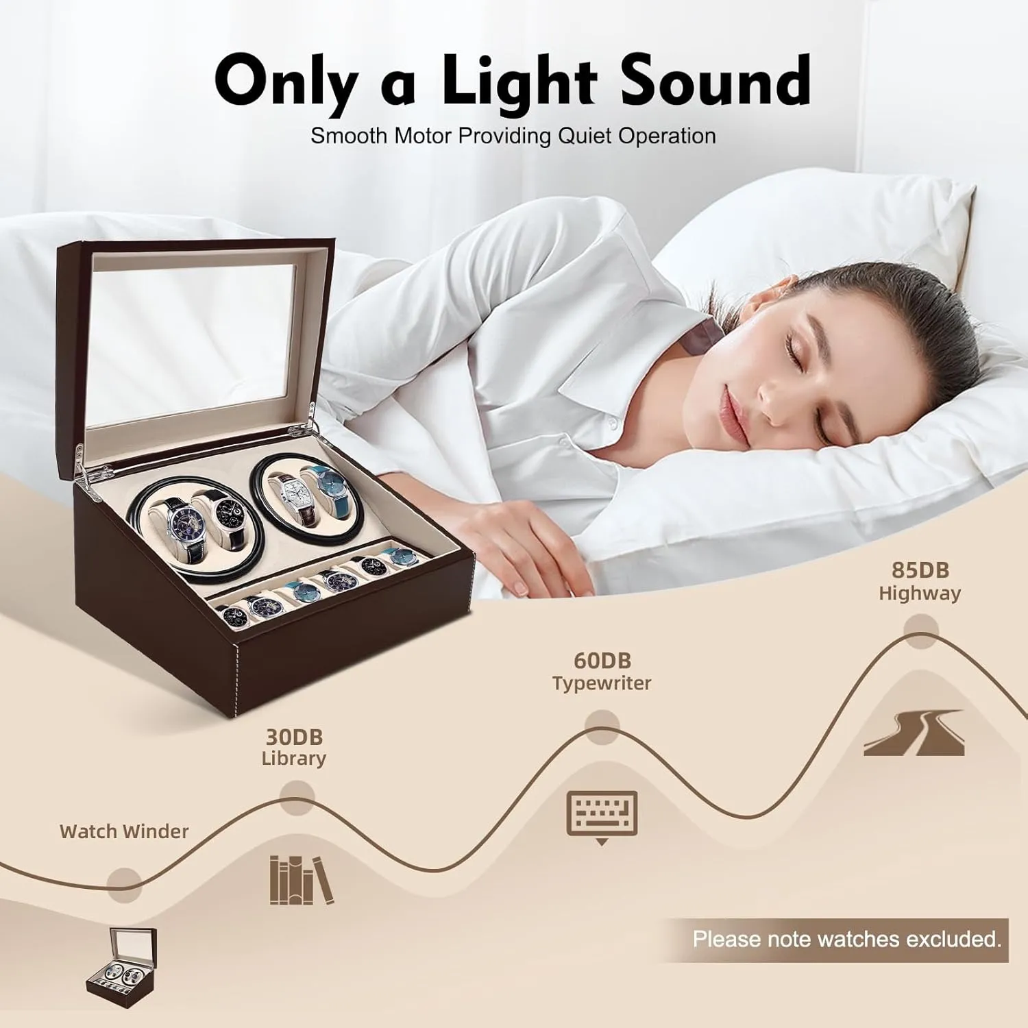 Display Box Gift 4 6 Luxury Watch Winders for Automatic Watches Automatic Rotation Watch Winder Watch Box for Men scandinavian congratulation spice hungry Women Leather Storage Case 