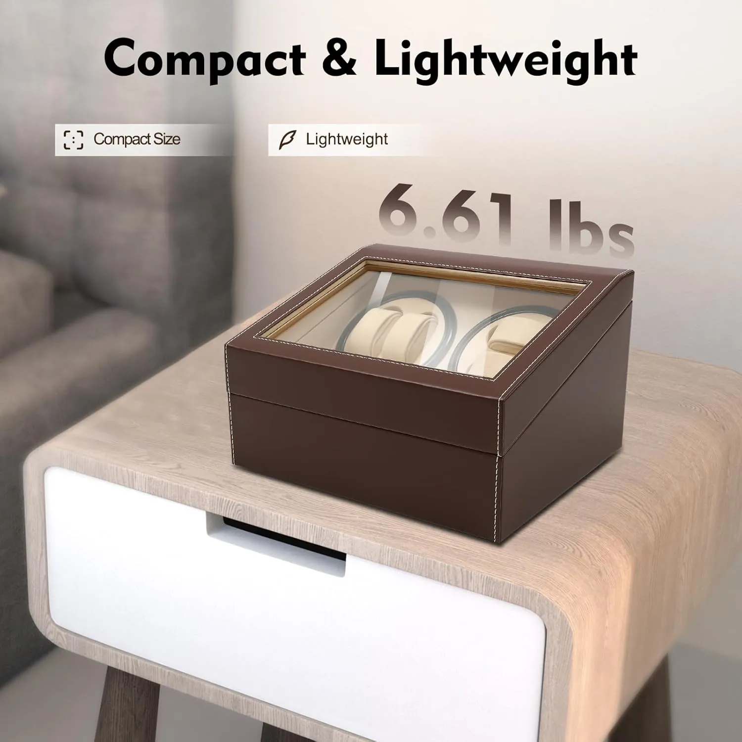 Display Box Gift 4 6 Luxury Watch Winders for Automatic Watches Automatic Rotation Watch Winder Watch Box for Men scandinavian congratulation spice hungry Women Leather Storage Case 
