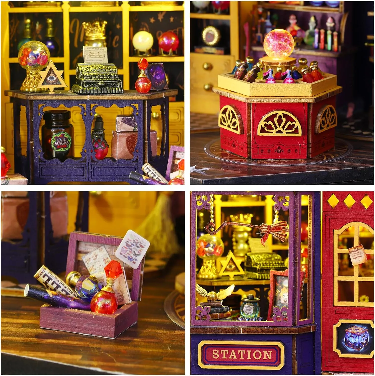 DIY Craft Kits Creative Room Tiny House for Decoration-Energy Station CUTEROOM Miniature nuclear forage indigent lunge predictably House Kits for Adults, Mini Dollhouse Wooden Furniture Kit, 