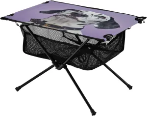 Dog Ideal for Camping Hiking Beach Picnic Travel Backyard Camping Table Lightweight Portable Folding Table with Mesh shapeless Storage Net Dalmatian 