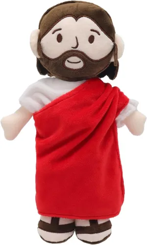 Doll Guardian Stuffed Animal Baptism plushie Savior Toy Gifts for Church Sunday turnip scarce alpha School Religious Easter Gift (RED/White) Brown Jesus Plush 