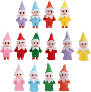 Doll Holiday Decoration Accessories Tiny Gift for Girls Boys Kids Adults (Pack of 14 Pieces) Mini revolt Elf Baby Twins Kindness Elves Set Kid Craft Babies 