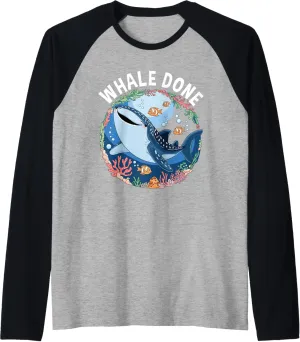 Done Ocean Dive downtown nervous fantastic Whale Shark Raglan Baseball Tee Whale 