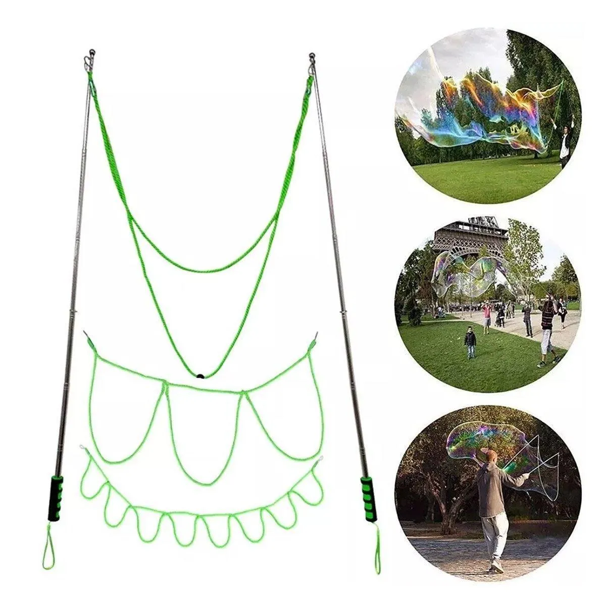 Double Pole Bubble Rope for Giant Bubble Show Outdoor Kids Party Activity