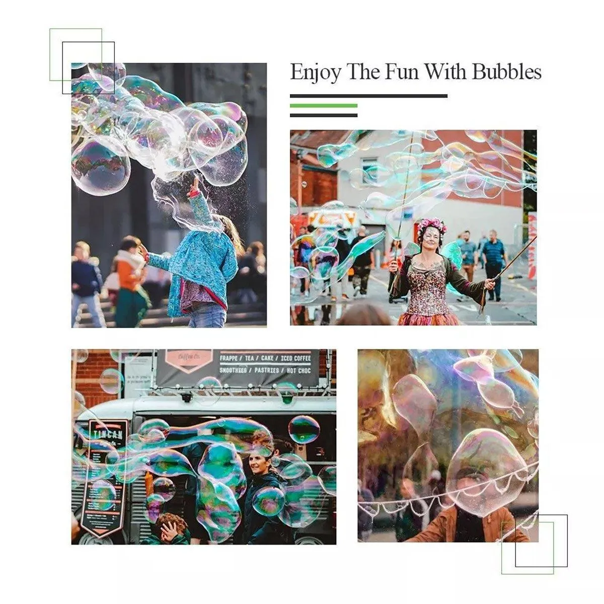 Double Pole Bubble Rope for Giant Bubble Show Outdoor Kids Party Activity