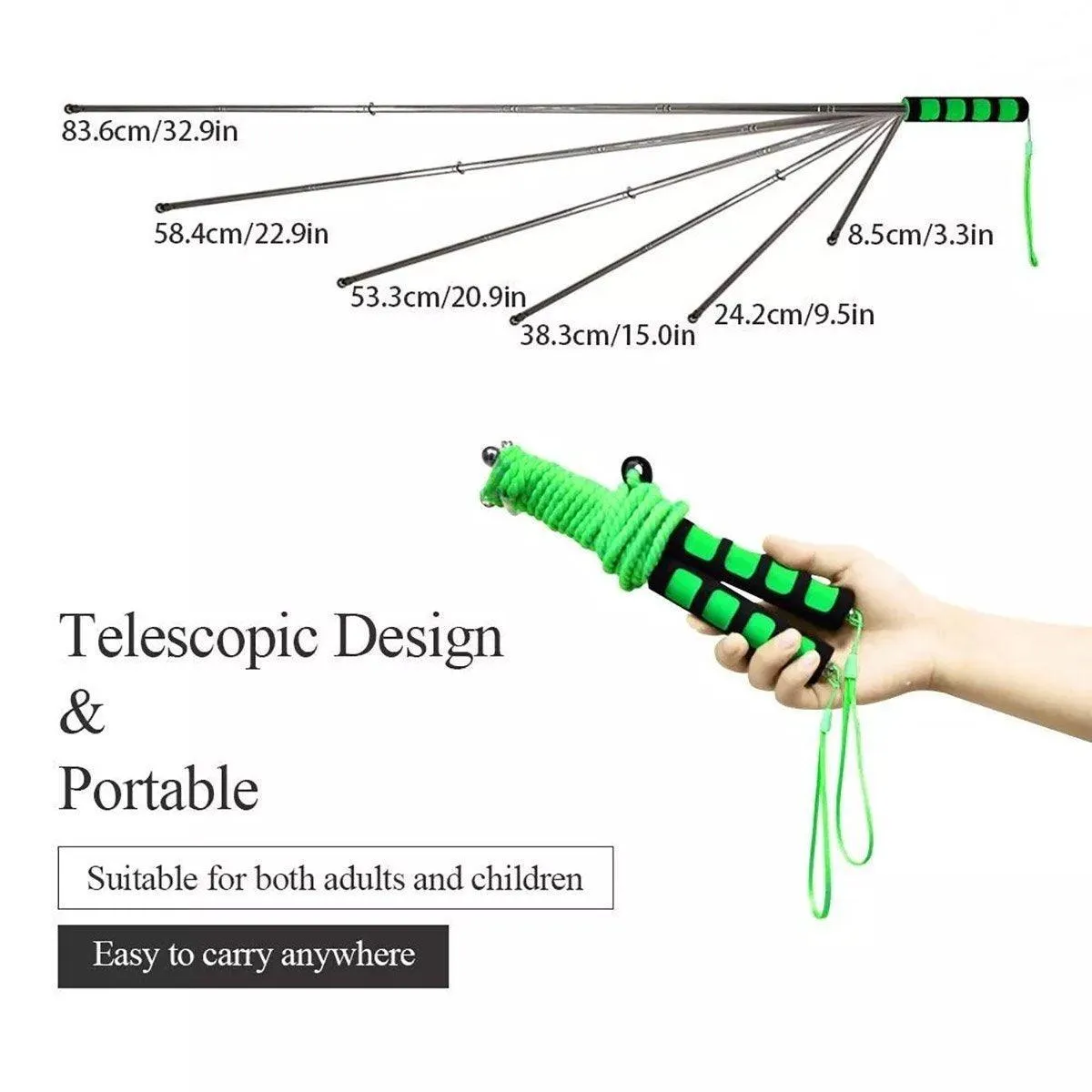 Double Pole Bubble Rope for Giant Bubble Show Outdoor Kids Party Activity