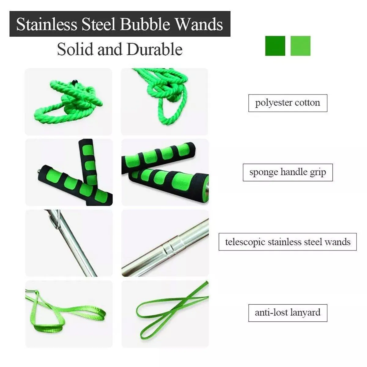 Double Pole Bubble Rope for Giant Bubble Show Outdoor Kids Party Activity