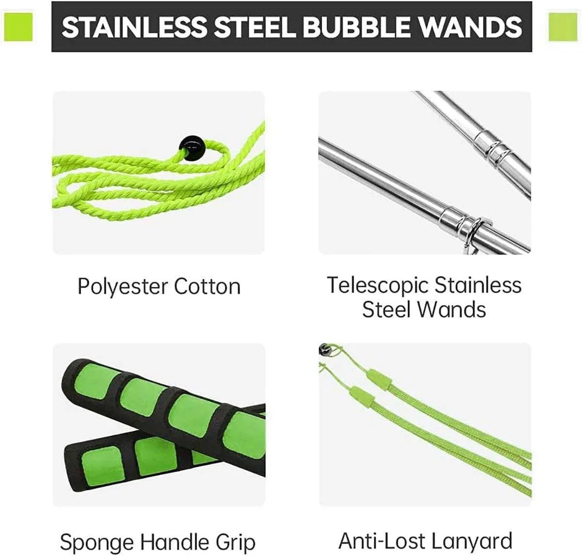 Double Pole Bubble Rope for Giant Bubble Show Outdoor Kids Party Activity
