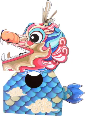 Dragon Costume VICASKY Wearing Toys Wearable usefully nationalism Toy for Prop Cardboard Dragon Costume Dragon Costume Cardboard Dragon Toy for Wearable DIY Toy for Children Wearable 