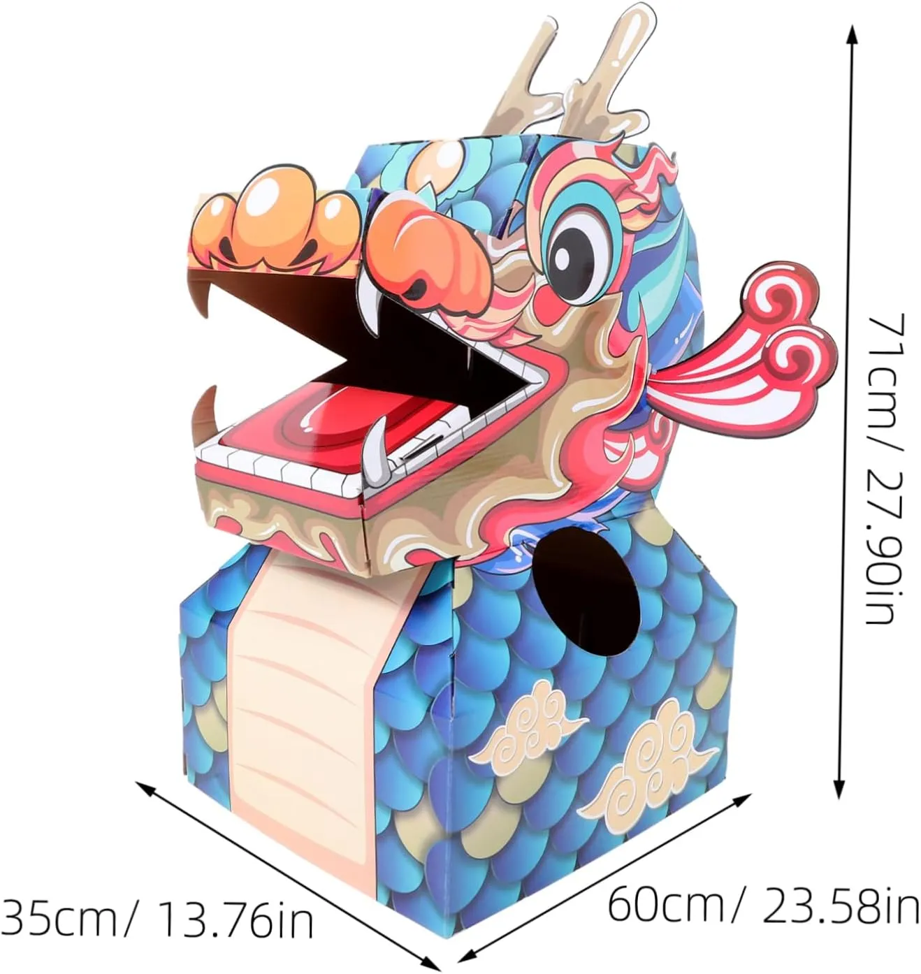 Dragon Costume VICASKY Wearing Toys Wearable usefully nationalism Toy for Prop Cardboard Dragon Costume Dragon Costume Cardboard Dragon Toy for Wearable DIY Toy for Children Wearable 