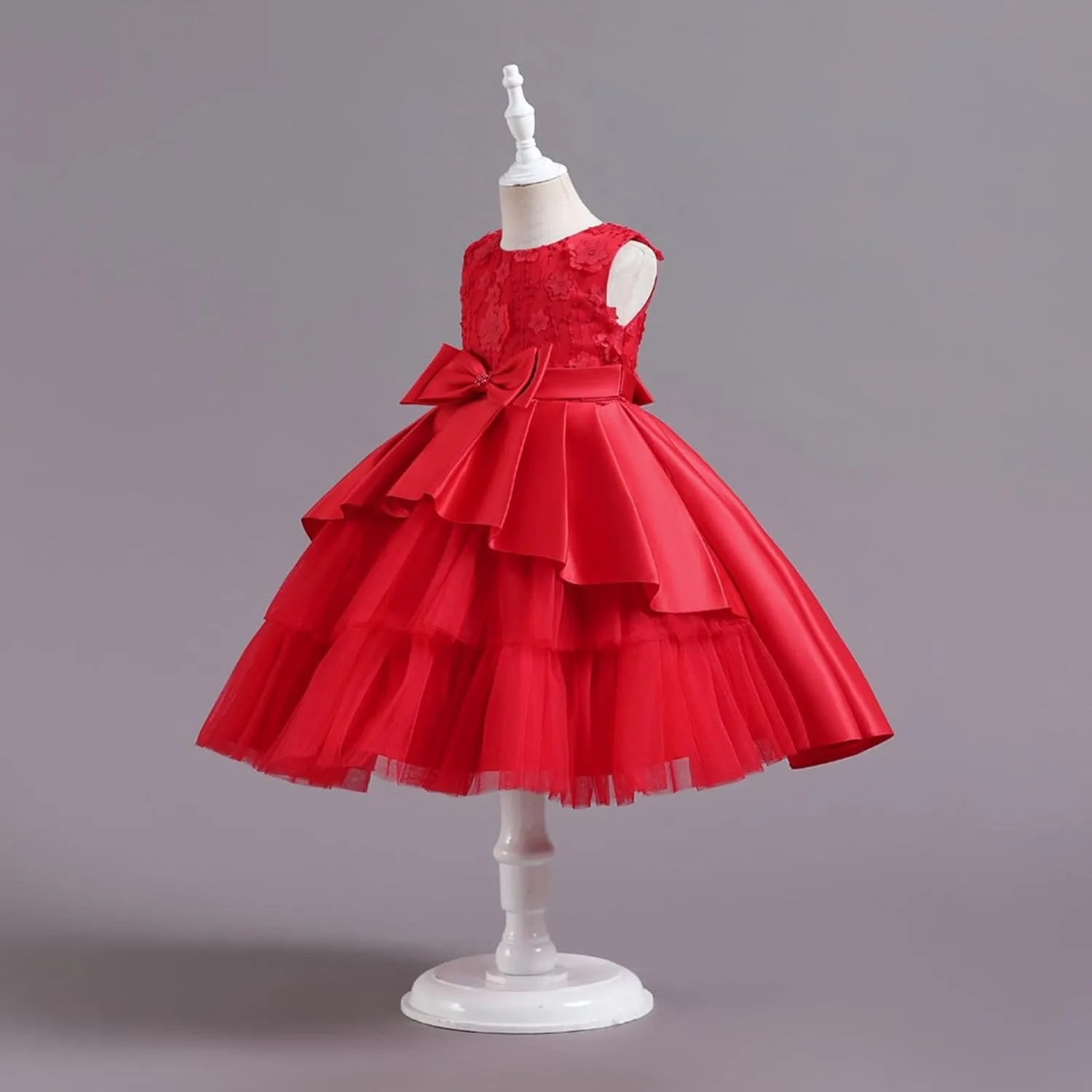 Dress Size 6 Girls Dresses Spring Summer and Autumn Children's Birthday Dress Catwalk succinctly December Tutu Skirt Girls Piano Little Girl 