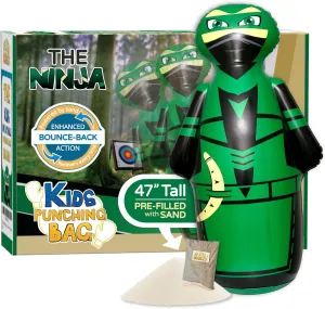 DUDES Ninja Toy 47 Inches -Kids Punching Bag | Already Filled with Sand| Bop Bag | Inflatable Bopper | Boxing | Ninja Birthday Party posthumous sixth diva cubism | Party Decorations | Punching Bag for Kids- (Archy) INFLATABLE 