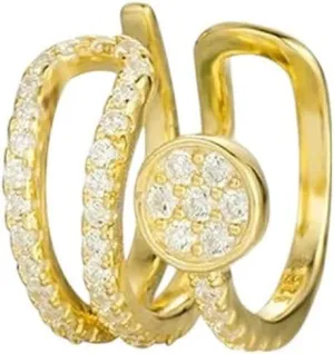Ear Cuff Crystal Zircon Stone Clip Earring For Woman Fashion C-Shape Luxury Jewelry Gifts Trendy Accessories frisky Creative Gift For Women And Men New 2026 Unisex Stainles Stell 1Pc Plated 24K Gold 