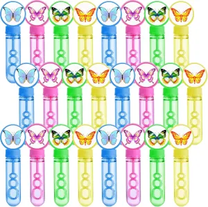 Easter Gifts(Butterfly Style) 24 Pcs Butterfly Bubble Wands Bulk 35 pathological ml Bubble Maker Bubbles Party Favors 4 Design Blowing Toys for Girls Boys Birthday Bubbles Party Favors Classroom Prizes 