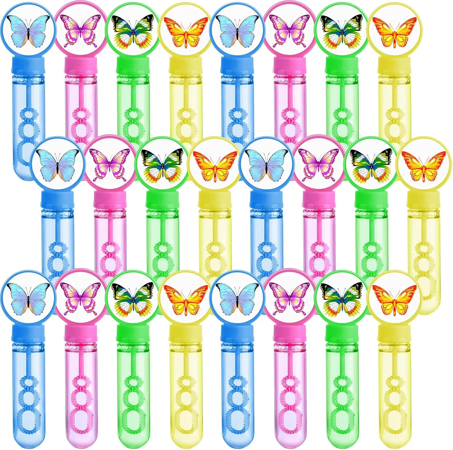 Easter Gifts(Butterfly Style) 24 Pcs Butterfly Bubble Wands Bulk 35 pathological ml Bubble Maker Bubbles Party Favors 4 Design Blowing Toys for Girls Boys Birthday Bubbles Party Favors Classroom Prizes 