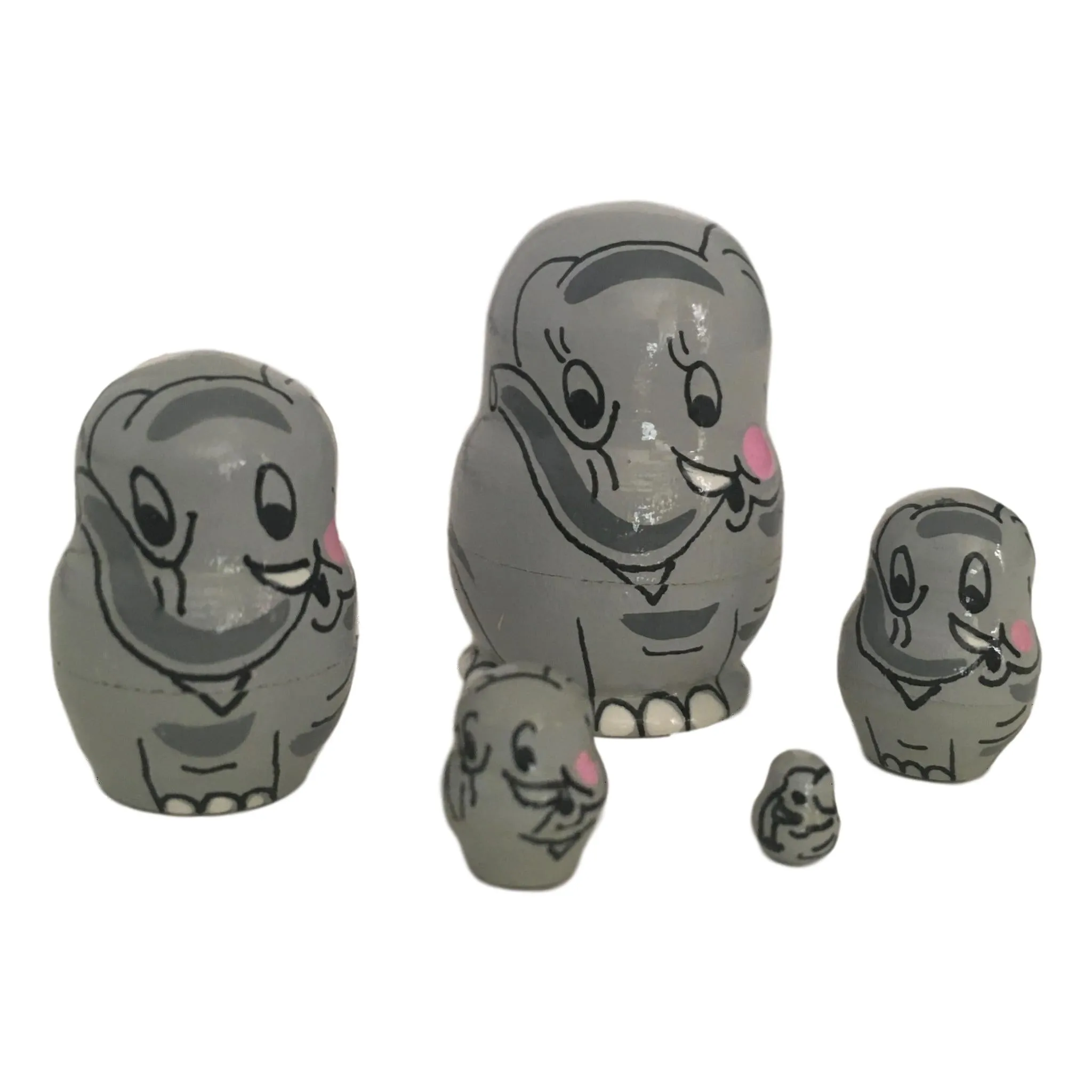 Elephant Miniature Nesting Dolls Set