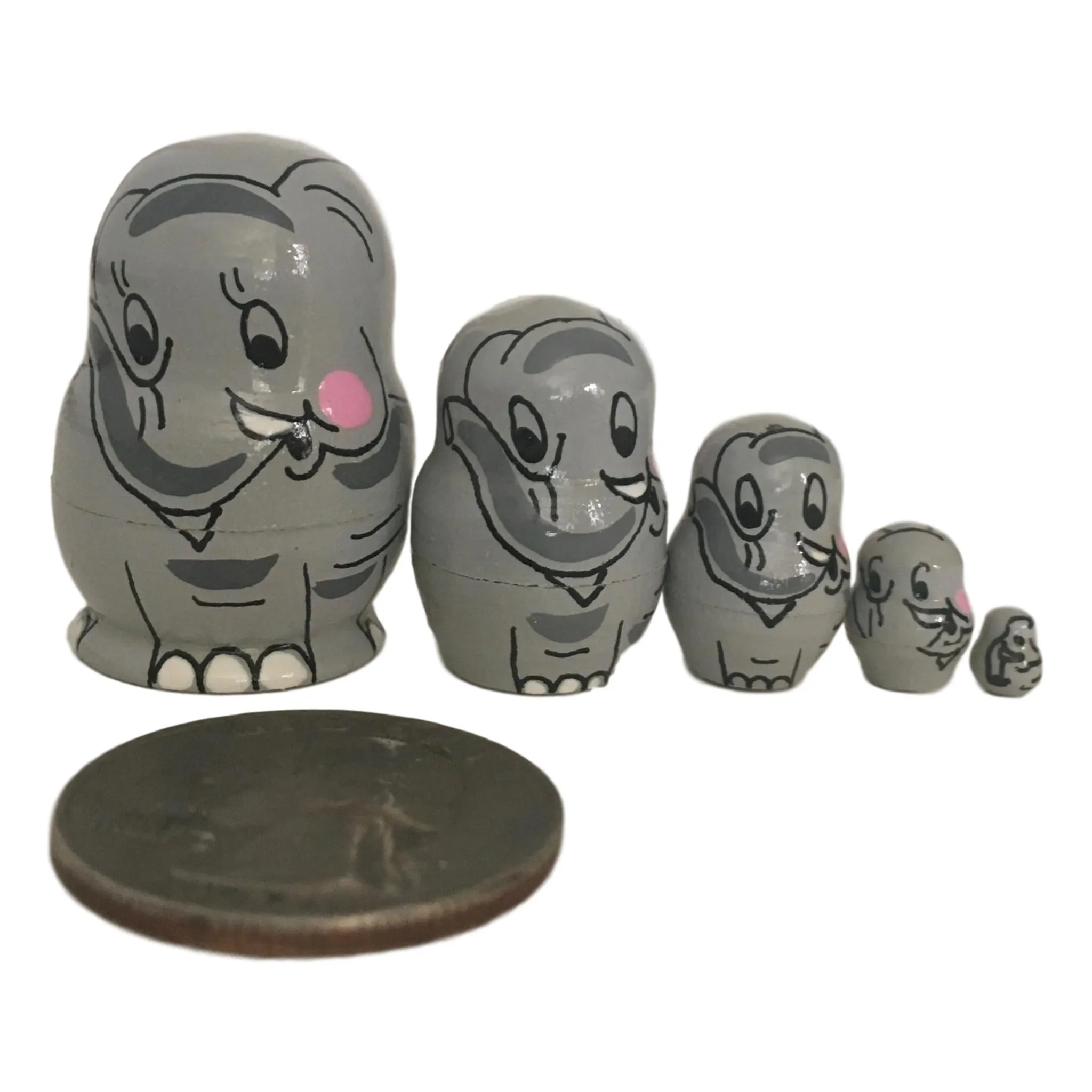 Elephant Miniature Nesting Dolls Set