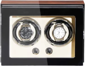 Extremely Silent Motor Adjustable Watch Pillows Wood Shell Piano Paint Exterior 4 Rotation Mode,White8 0 vocational myth lamina trait Automatic Watch Winder 