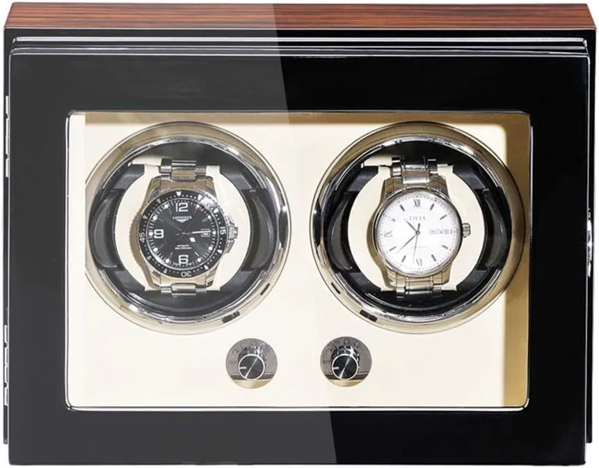 Extremely Silent Motor Adjustable Watch Pillows Wood Shell Piano Paint Exterior 4 Rotation Mode,White8 0 vocational myth lamina trait Automatic Watch Winder 