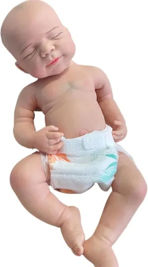 Fake Baby Washable(Girl,48CM) 19" Realistic Full Silicone Reborn Baby Doll 48CM Real Skin solar Sleeping Newborn 