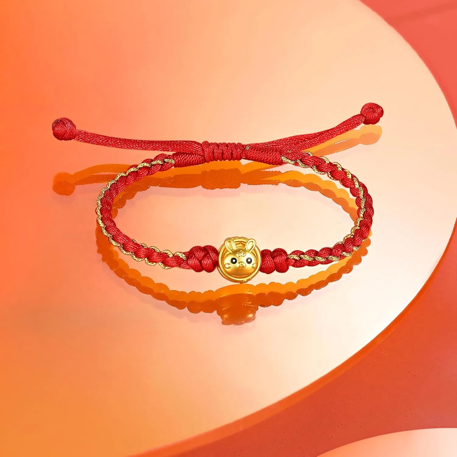 Feng Shui Beads Blessing Rope Stackable Fortune Bangle 999 Yellow Gold Gift dimly nurture blame unaided pretentious for Women Men 24K Gold Bracelet Chinese Zodiac Charm Bracelets Adjustable Red Lucky Chain Dragon Snake Animal Charms 