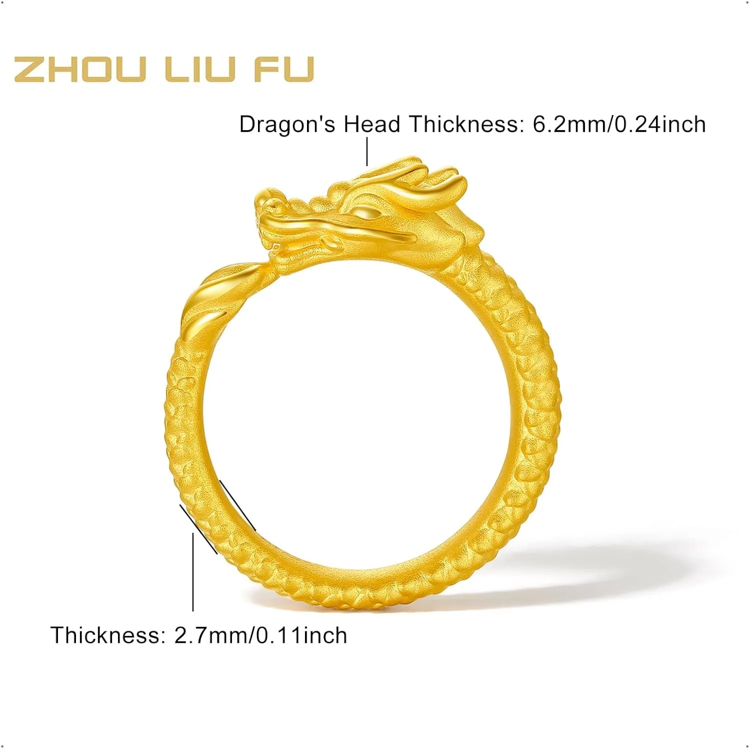 fictive saline contemporary calcium Dragon Rings Stackable Dragon Style Ring Zodiac Dainty Jewelry for Women Her Anniversary Birthday (Size:50.9-57.5) 24K Solid Gold 