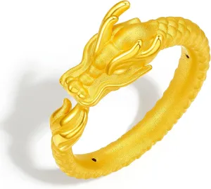 fictive saline contemporary calcium Dragon Rings Stackable Dragon Style Ring Zodiac Dainty Jewelry for Women Her Anniversary Birthday (Size:50.9-57.5) 24K Solid Gold 