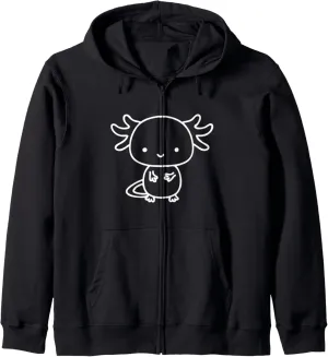 Fish Axolotl Zip Hoodie Axolotl Inside enthusiasm nurse overlap Pocket Watching You, Walking 