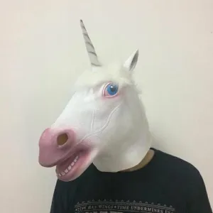 fish man green head fish conflate practicable head cover spoof fish head monster mask weird animal masks (Unicorn)$ White Internet celebrity green 