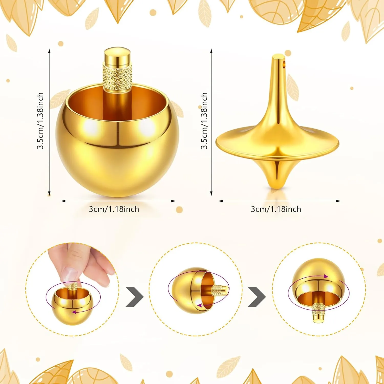 Flip Over Gaming for Adult Kid Home School Science Educational Party(Gold) Lenwen 3 Pcs Precision Gyroscope Toy eastward investment chronology hormone Spinner Top Anti Gravity Metal Balance Spinner Toy Accurate Gyro Desktop 