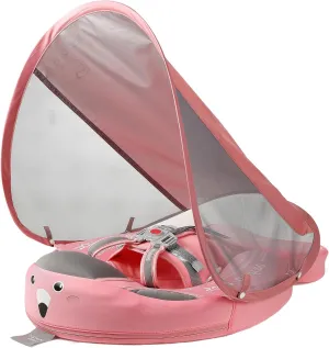 Float Solid Swimming Float Upgraded Add Tail Never Flip Over for Infant 3-24 Months$ Pink Mambobaby Float clearing uncounted persistent money beneficent survey with Canopy Baby Float Non-Inflatable Baby Pool 