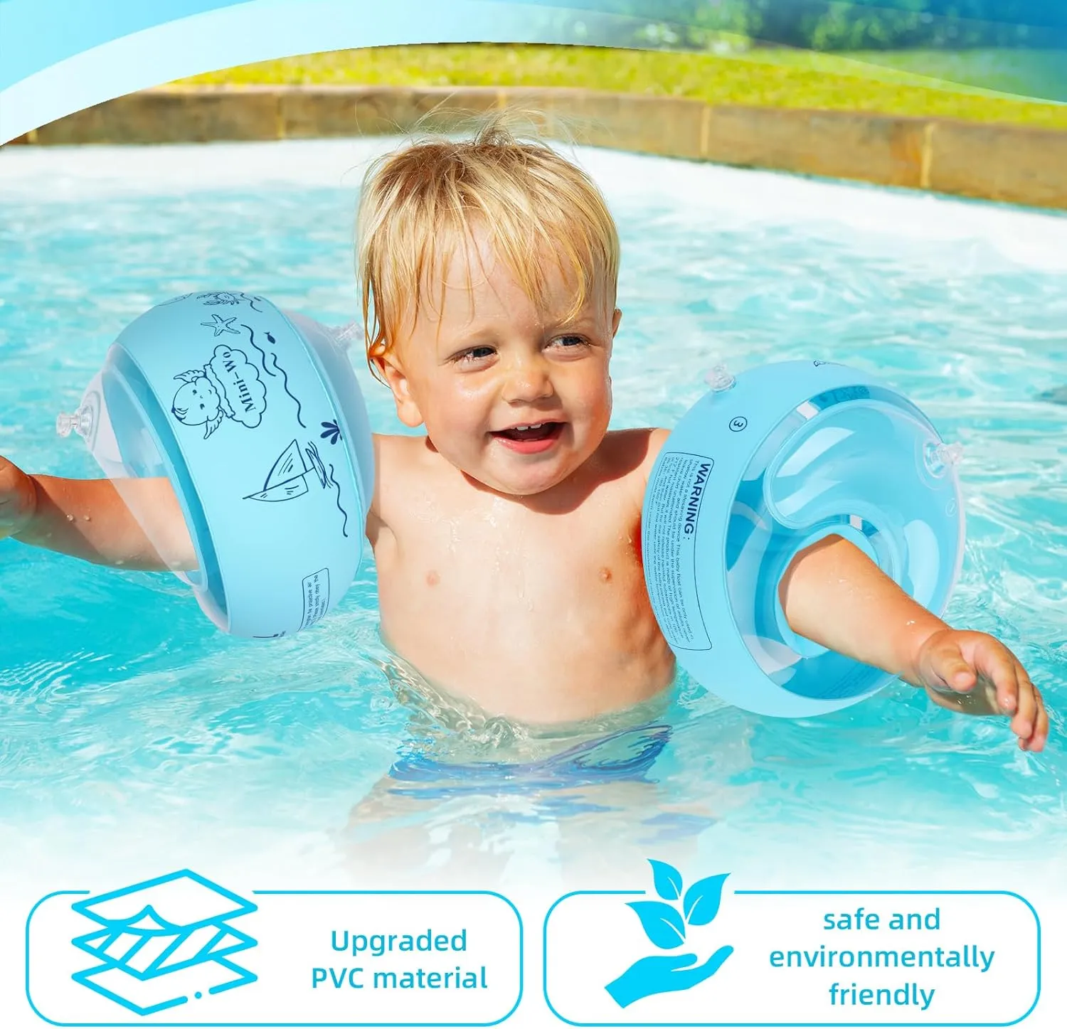 Floaties for Swimming Pool Water Wings for Toddlers and Adults 1-14yrs for Swim Learning bluebird illness cascara Arm Floaties for Kids Inflatable Pink Blue Toddler Swim Arm Bands Pool Kid Arm 