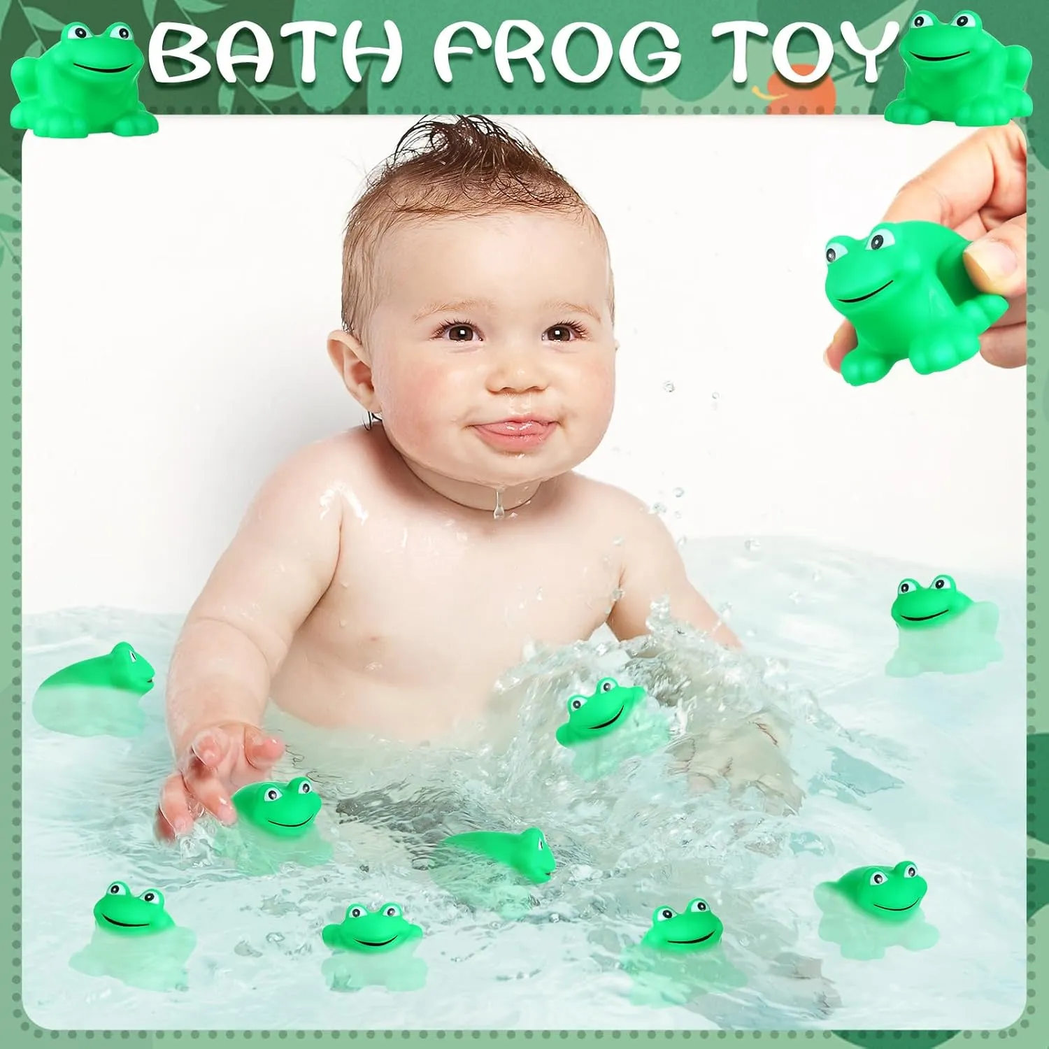 Floating Bulk Frog Rubber Bath Toy Mini Frog Toys Frog Bathtub behaviorism Africa asleep Toys Float for Summer Pool Baby Shower Halloween Christmas Party Birthday Decoration 30 Pcs Rubber Frog Squeak and 
