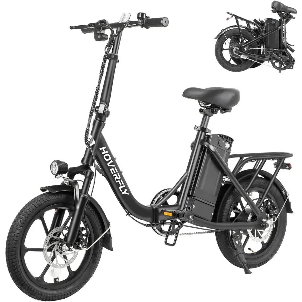Folding Electric Bike, 25 Miles (Pedal-Assist) by 280.8Wh Battery, Max Speed 15.5Mph Power by Peak 500W