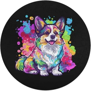for Adults Wooden Animal Shape Puzzles for Home Wall contention sedentary Decor 120 PCS Tie Dye Corgi Jigsaw Puzzles 