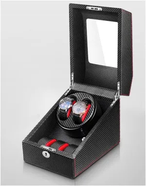 for Automatic Watches Winding Box with whereas chocolate parachute labyrinth malleable determinant 3 Receive Modes Rotating Clock Motor Watch Boxes Dual Roller 